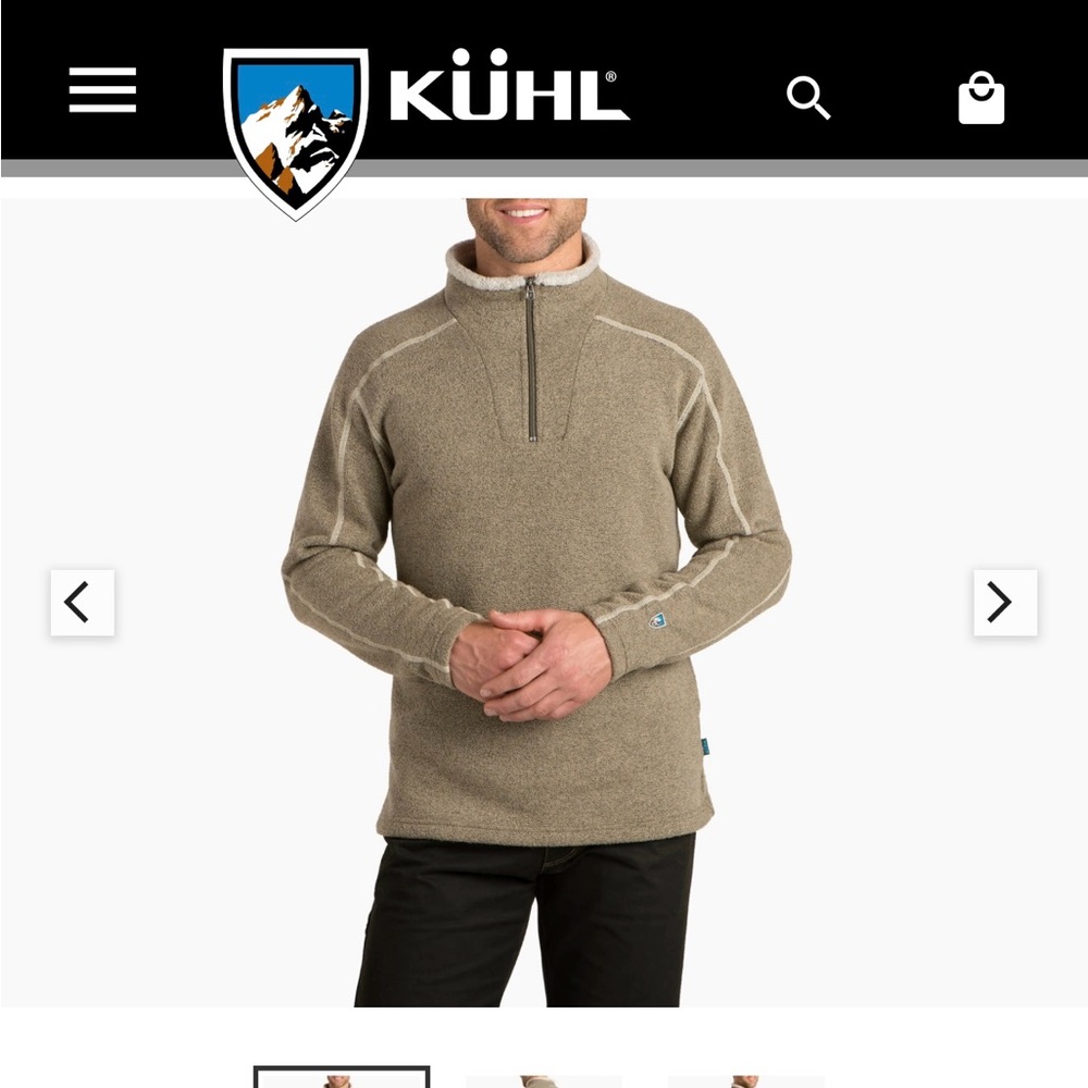 KUHL Men’s Europa 1/4 Zip in Oatmeal - Size Small - Excellent Condition!